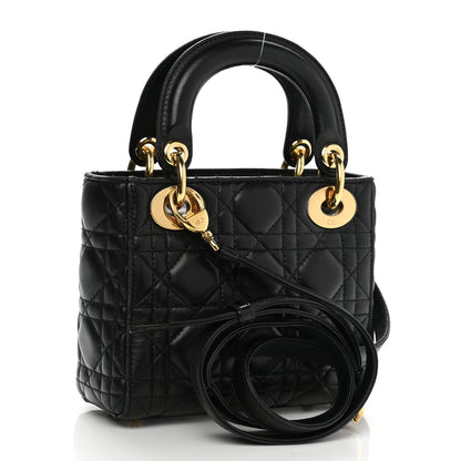 Christian Dior Lambskin Cannage Mini Lady Dior Black 3 of 12