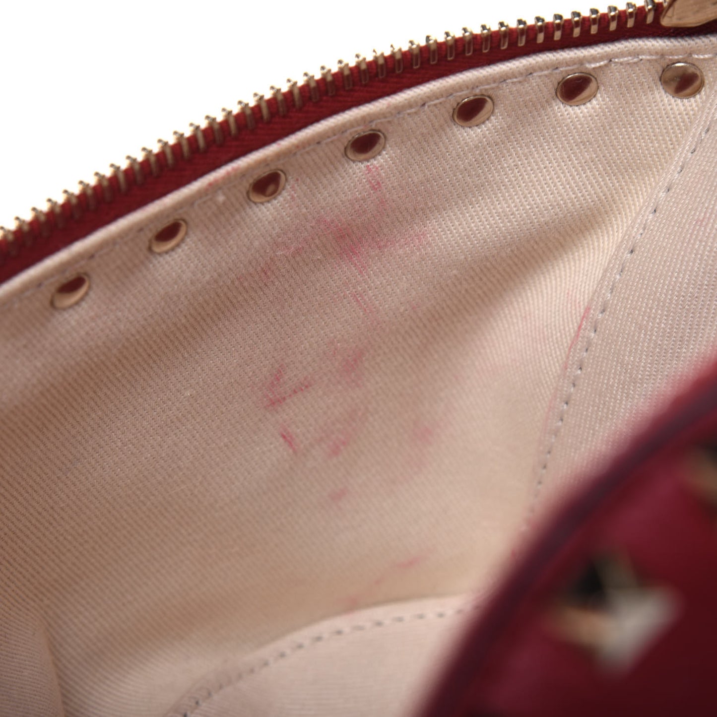 Grained Calfskin Rockstud Belt Bag 95 Red