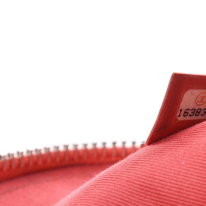 Chanel Patent Quilted Cosmetic Case Coral 7 of 8