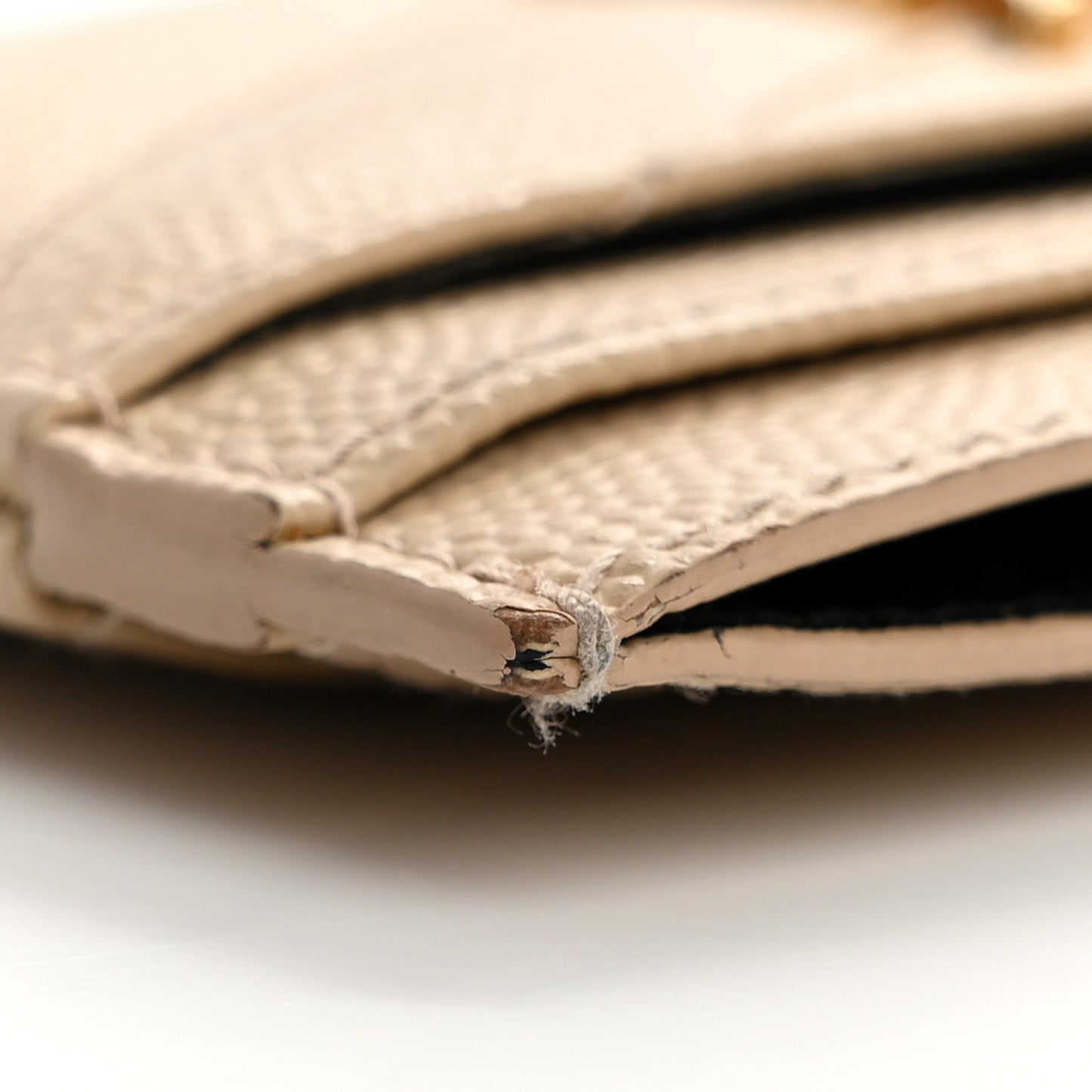 Grain De Poudre Matelasse Chevron Monogram Credit Card Case Nude Powder