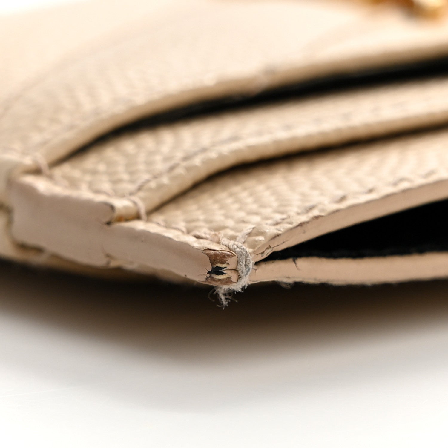 Saint Laurent Grain De Poudre Matelasse Chevron Monogram Credit Card Case Nude Powder 10 of 14