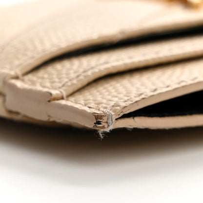Saint Laurent Grain De Poudre Matelasse Chevron Monogram Credit Card Case Nude Powder 10 of 14