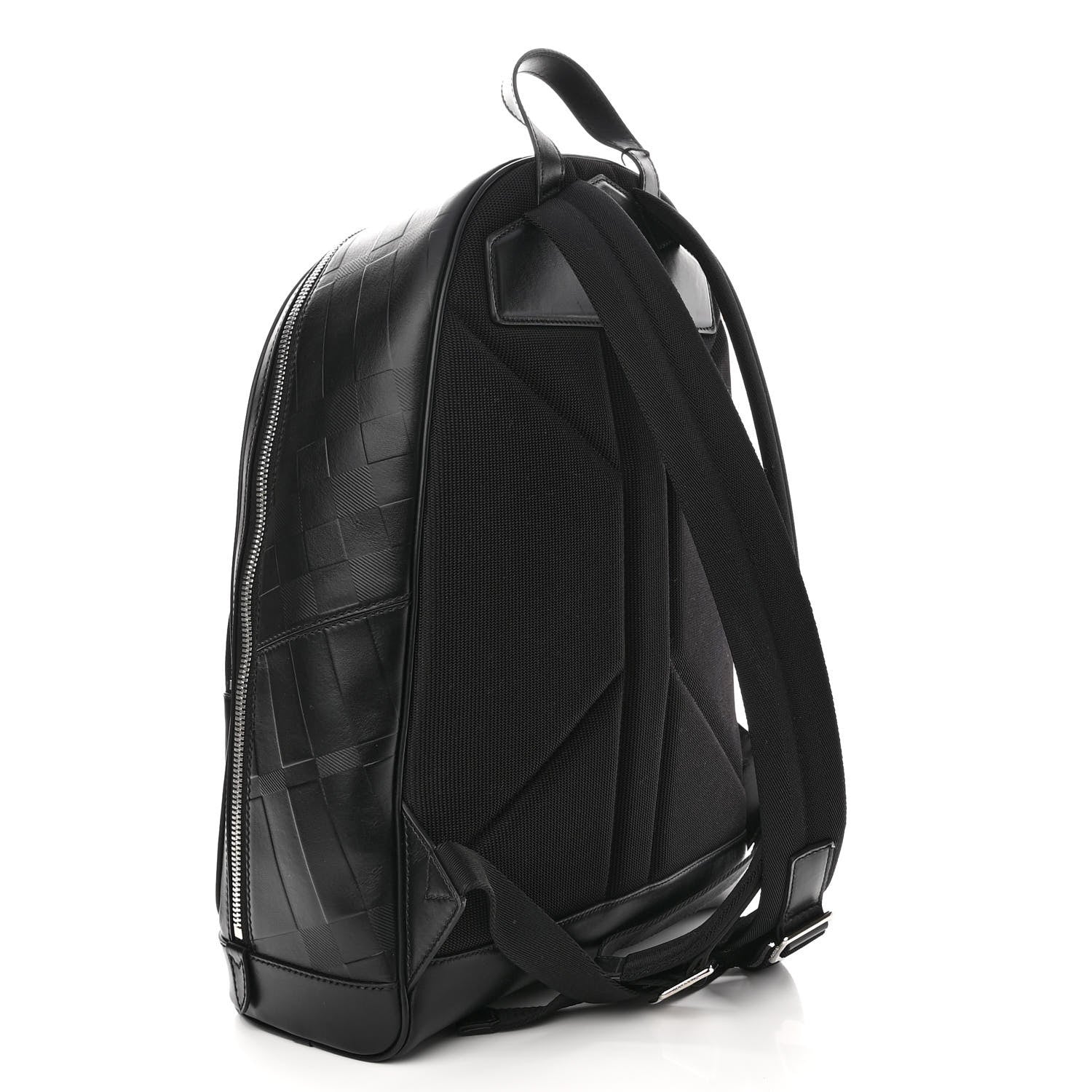 Burberry Embossed London Check Logo Rocco Backpack Charcoal 3 of 10