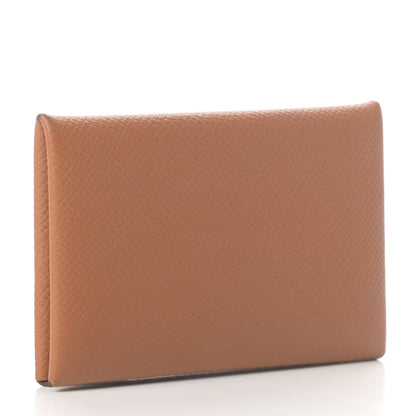 Hermes Epsom Calvi Card Case Gold 3 of 7