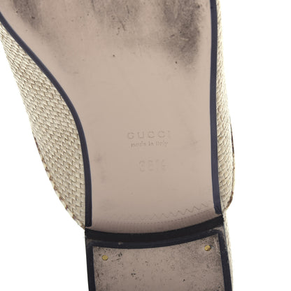 Gucci Straw Elaphe Womens Princetown Slippers 38.5 Natural Cream Brown 9 of 11