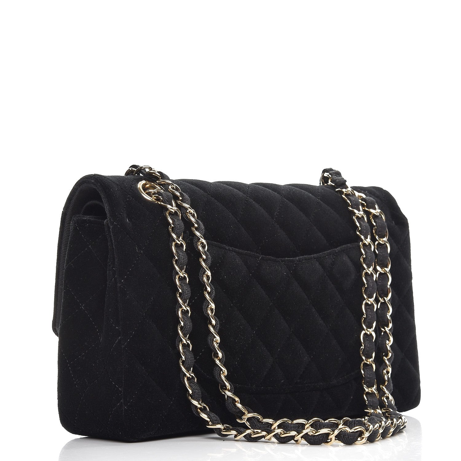 Chanel Velvet Quilted Medium Double Flap Black 4 of 9