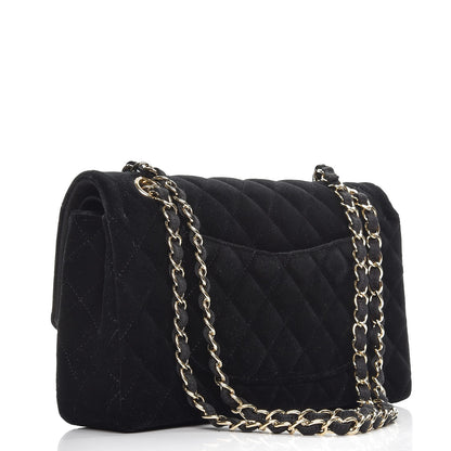 Chanel Velvet Quilted Medium Double Flap Black 4 of 9