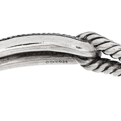 David Yurman Sterling Silver Diamond Pave 10mm Single Loop Labyrinth Bracelet 3 of 3