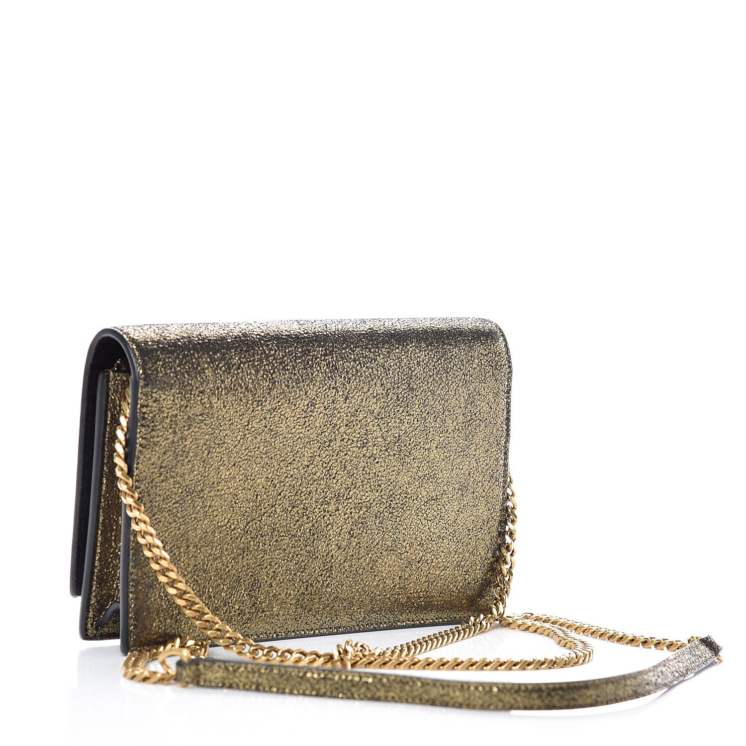 Saint Laurent Metallic Calfskin Classic Monogram Kate Tassel Satchel Gold 3 of 10