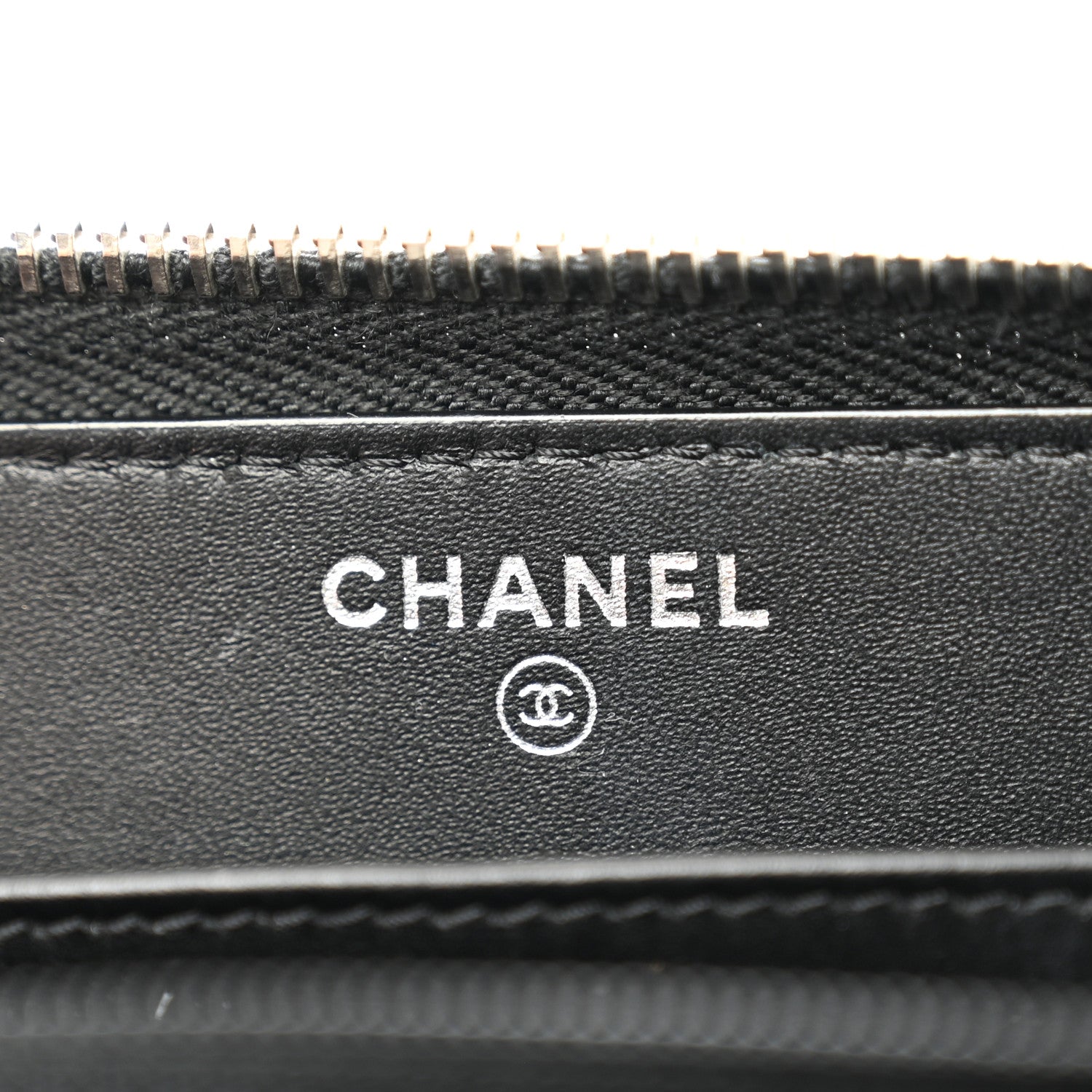 Chanel Caviar Patent Small CC Contour Zip Around Wallet Black 7 of 11