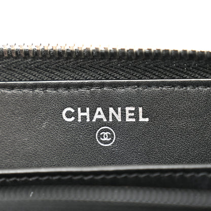 Chanel Caviar Patent Small CC Contour Zip Around Wallet Black 7 of 11