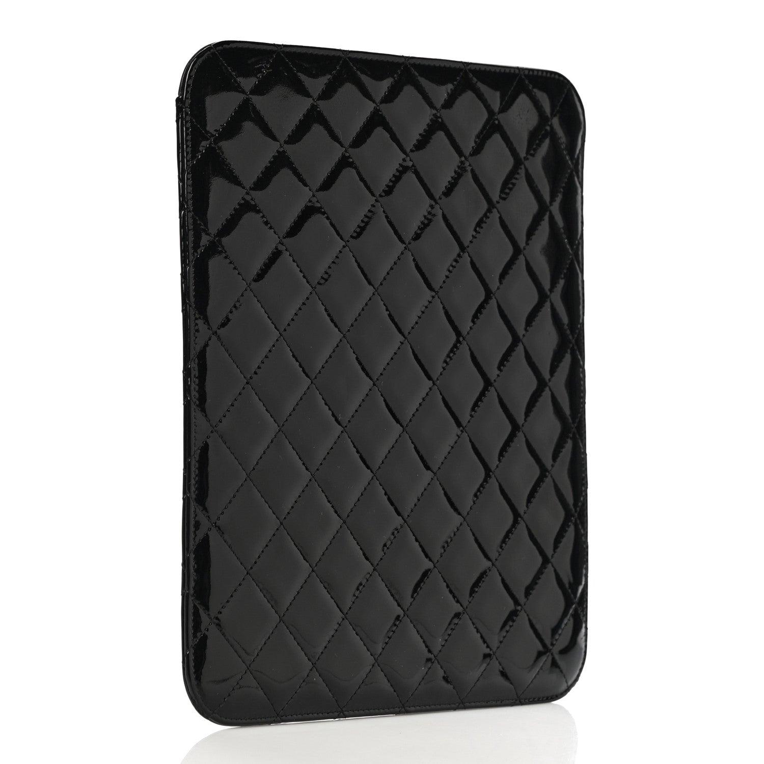 Chanel Patent Quilted iPad Case Black 3 of 12