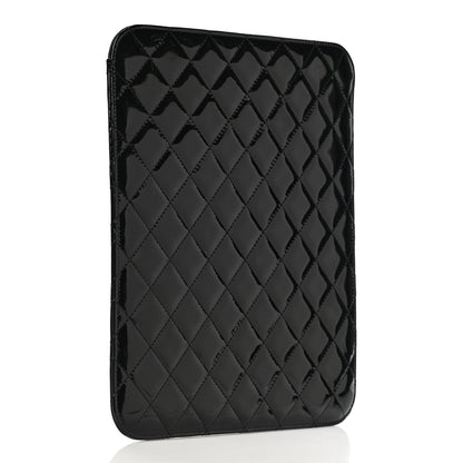 Chanel Patent Quilted iPad Case Black 3 of 12