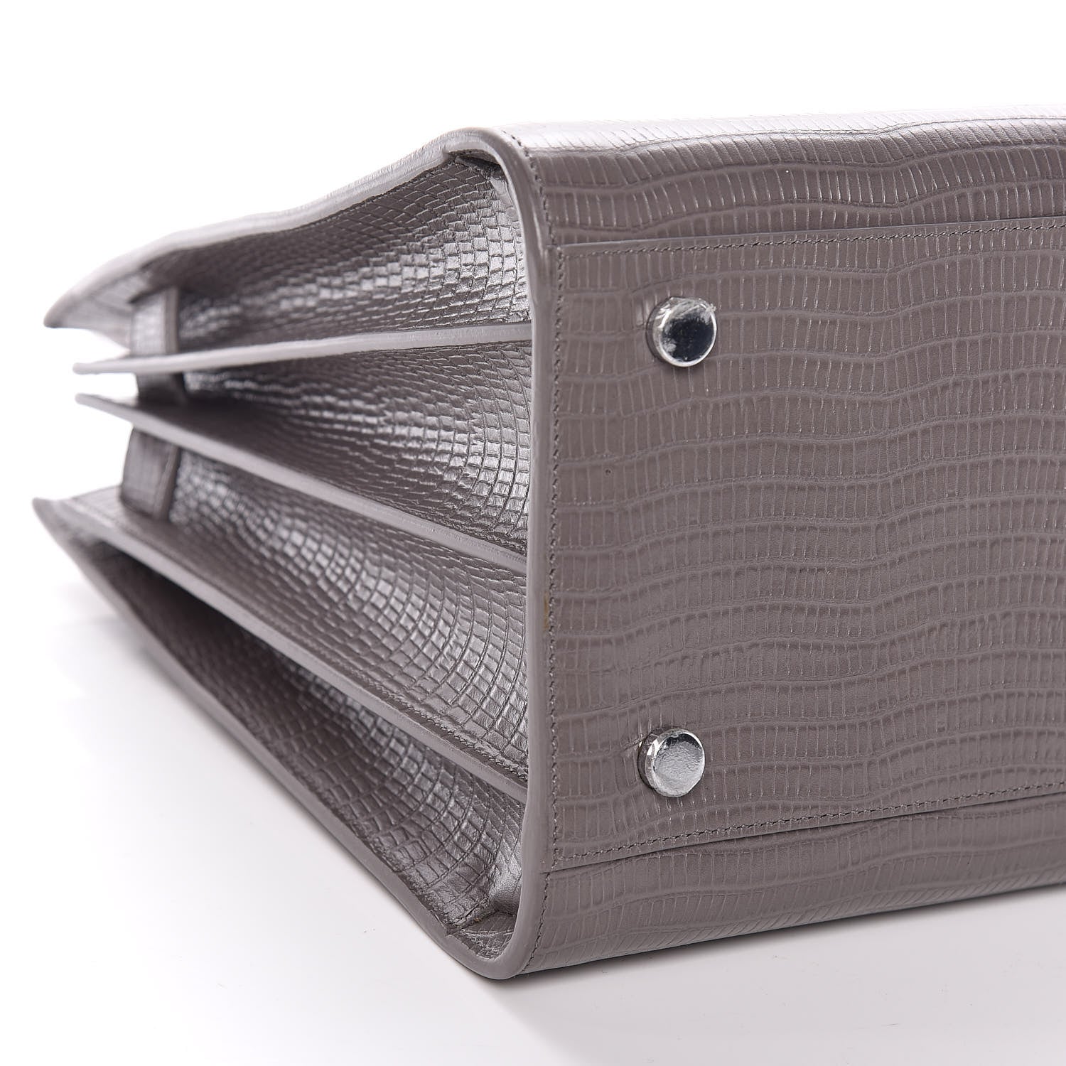 Saint Laurent Lizard Calfskin Embossed Small Sac De Jour Fog 8 of 9