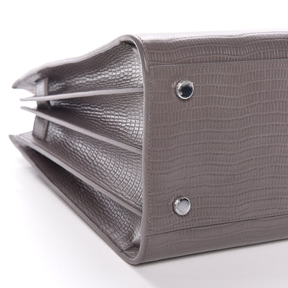 Saint Laurent Lizard Calfskin Embossed Small Sac De Jour Fog 8 of 9