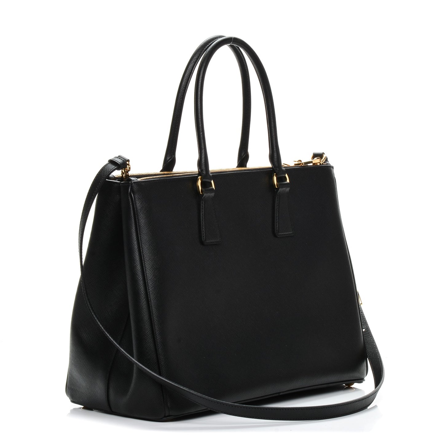 Saffiano Large Galleria Double Zip Tote Black