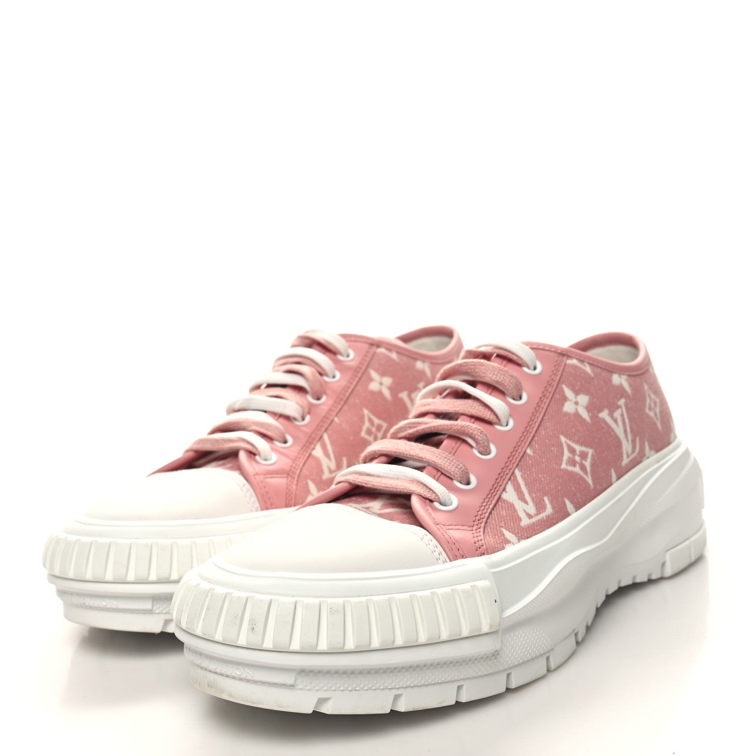 Louis Vuitton Denim Monogram Squad Sneakers 41 Pink 3 of 9