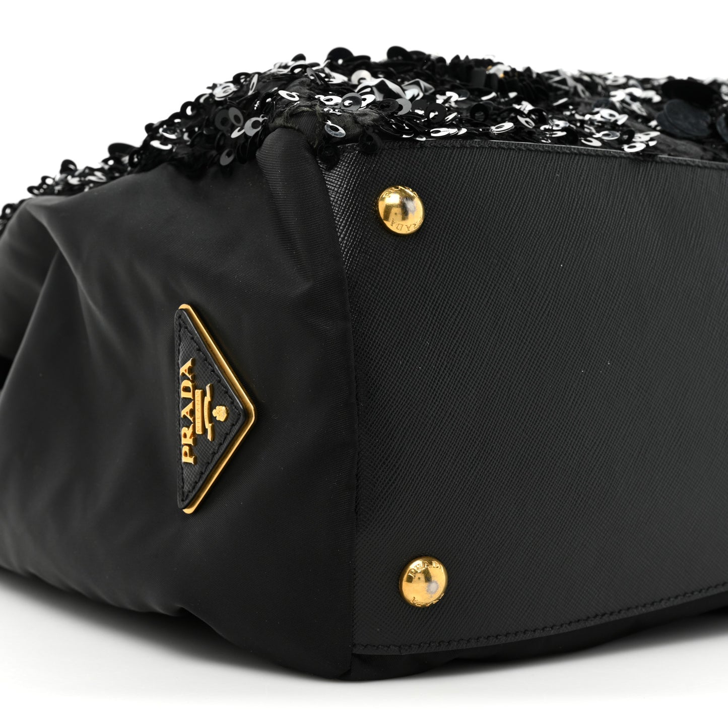 Nylon Sequin Tote Black