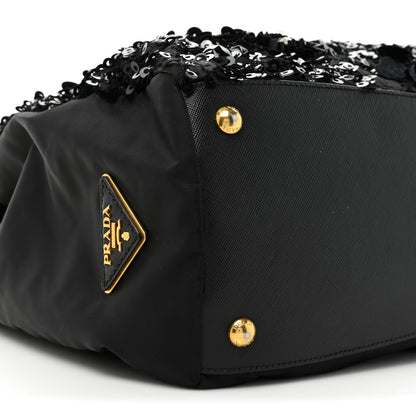 Prada Nylon Sequin Tote Black 8 of 18