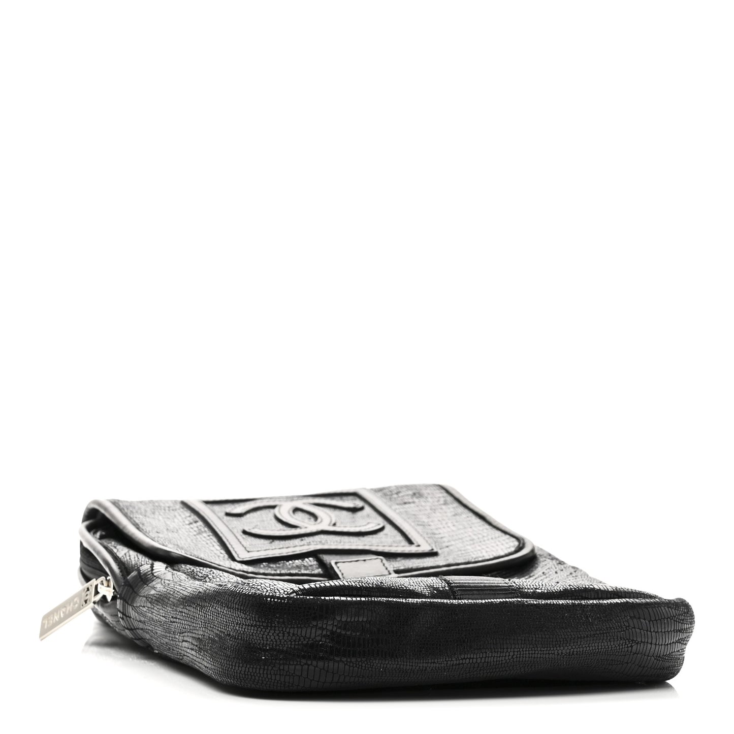 Lizard Printed Jersey CC Sport Crossbody Bag Black