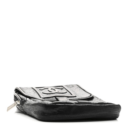 Chanel Lizard Printed Jersey CC Sport Crossbody Bag Black 4 of 10
