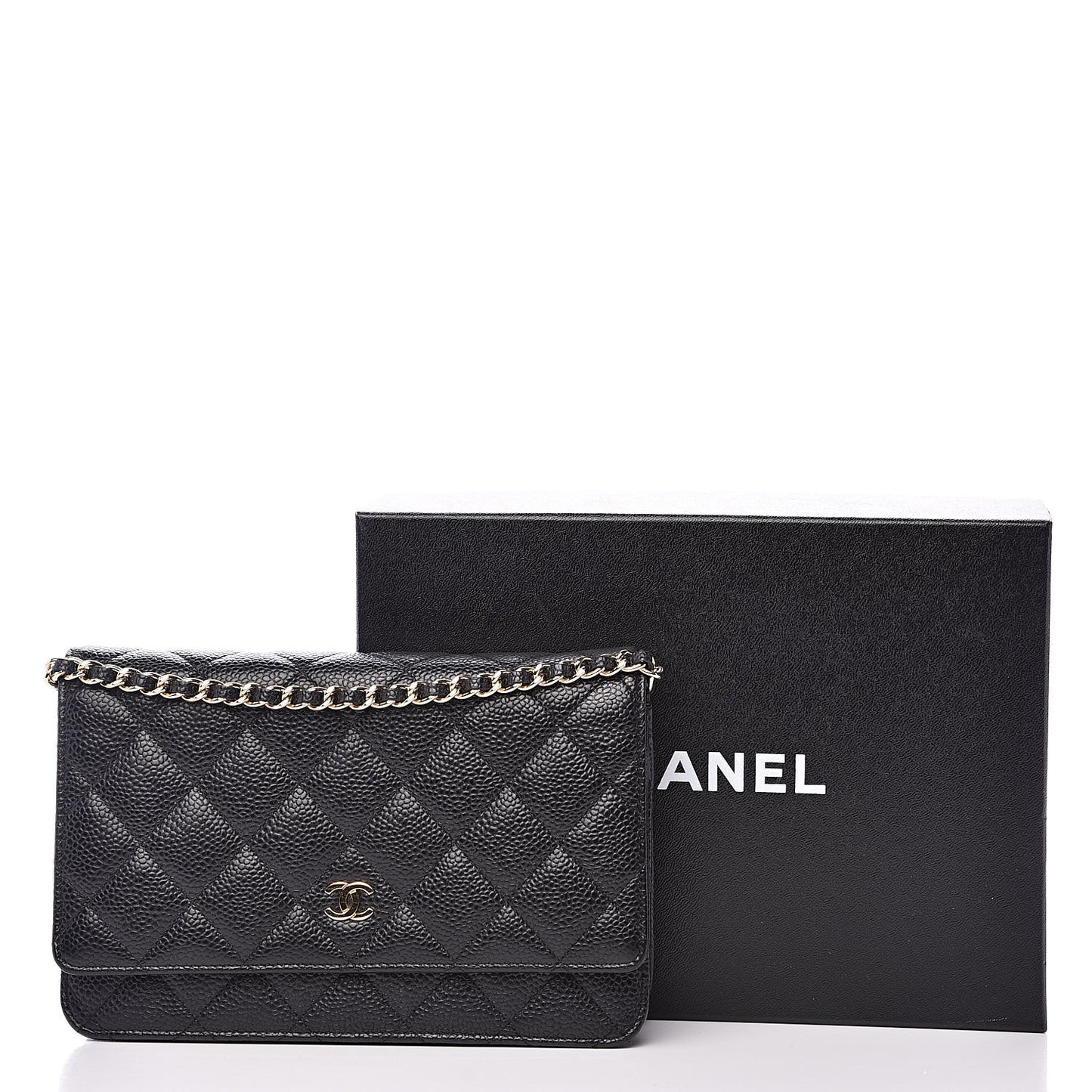 Caviar Quilted Wallet On Chain WOC Black