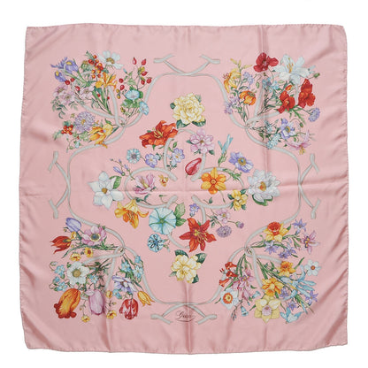 Gucci Silk Flora Floral Scarf Pink 1 of 4