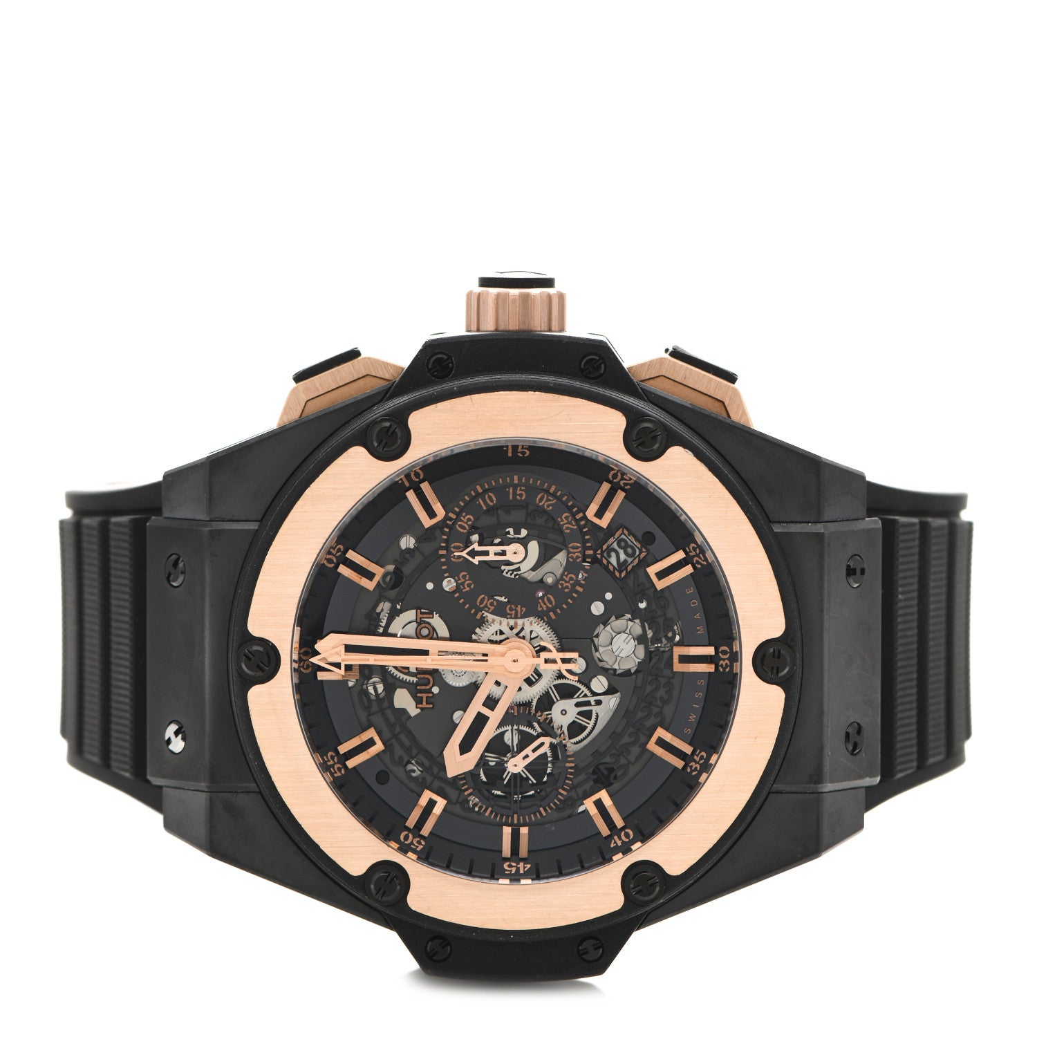 Hublot 18K Rose Gold Ceramic Rubber 48mm Big Bang King Power Chronograph Automatic Watch Black 701.CO.0180.RX 2 of 4