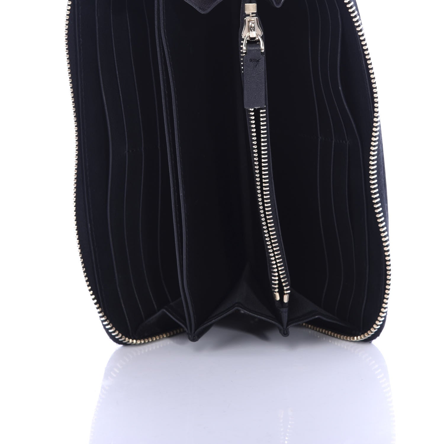 Valentino Garavani Calfskin Rockstud Zip Around Wallet Black 5 of 6