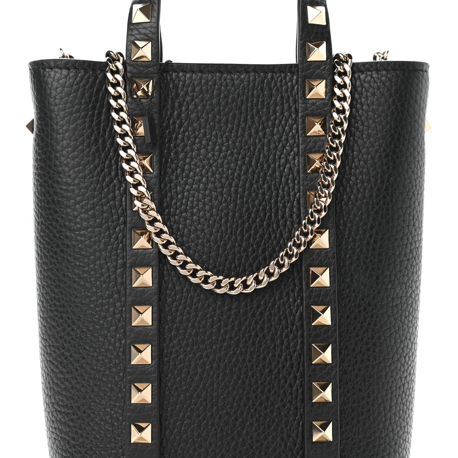 Valentino Garavani Pebbled Calfskin Rockstud North-South Crossbody Bag Black 7 of 9