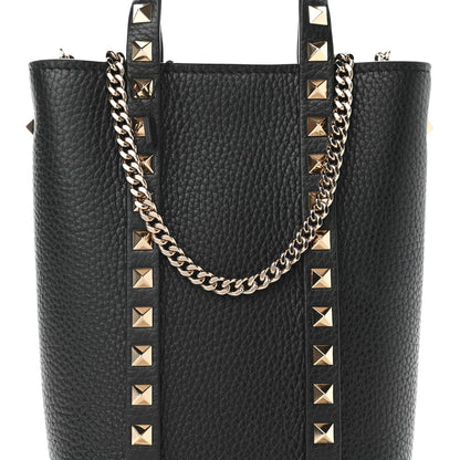 Valentino Garavani Pebbled Calfskin Rockstud North-South Crossbody Bag Black 7 of 9