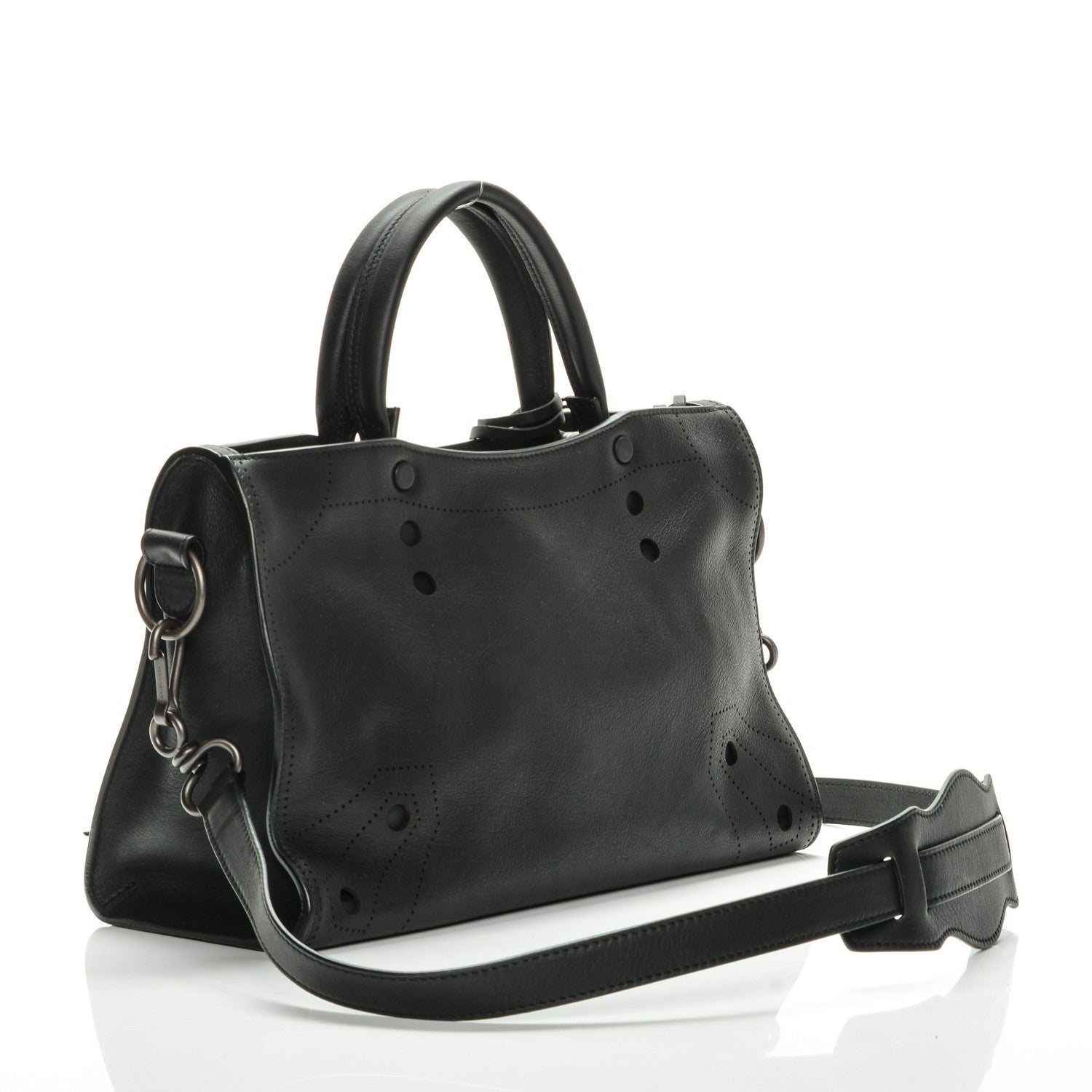 Balenciaga Veau Soyeux Perforated Blackout Hardware S City Black 3 of 7