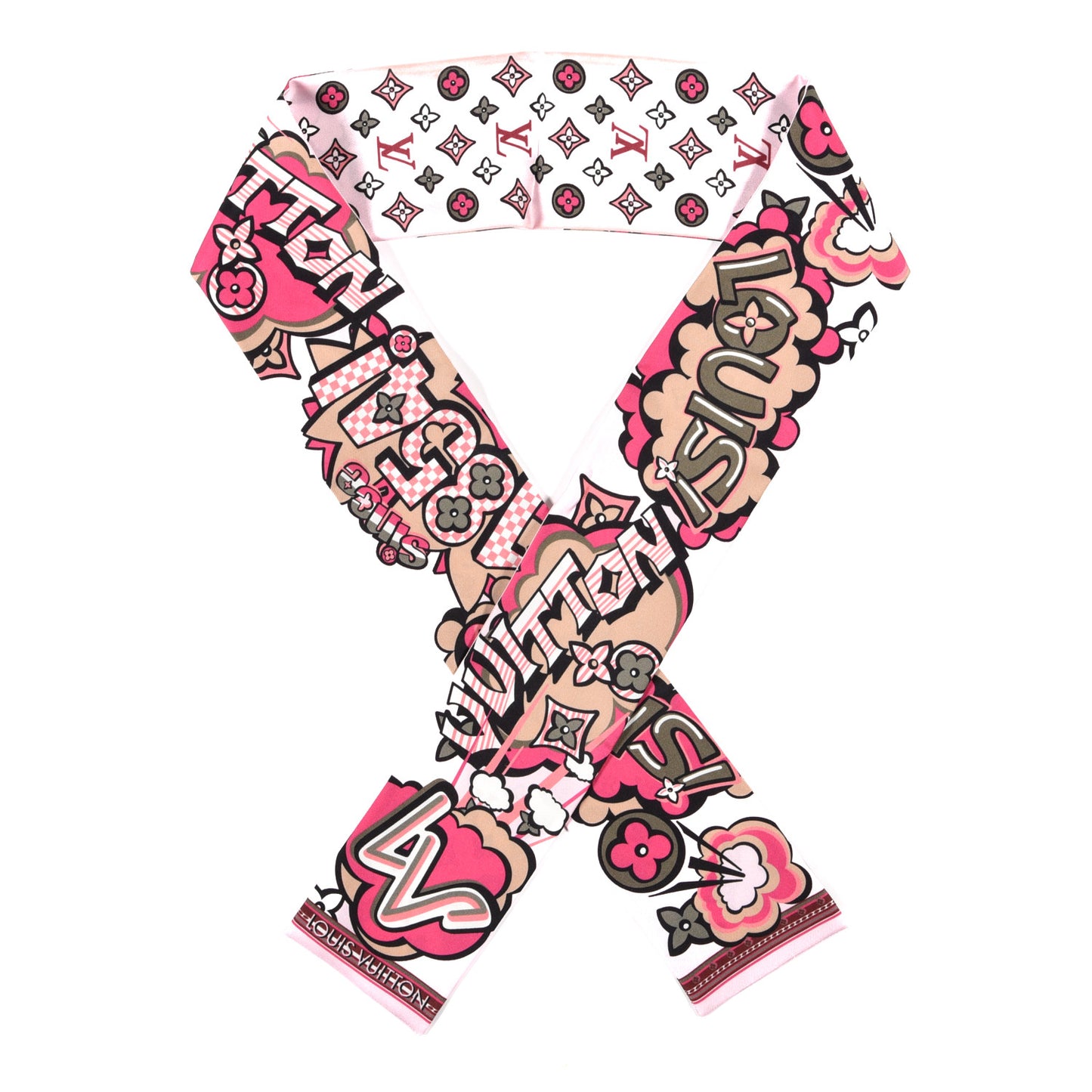 Silk Monogram Street Bandeau Rose
