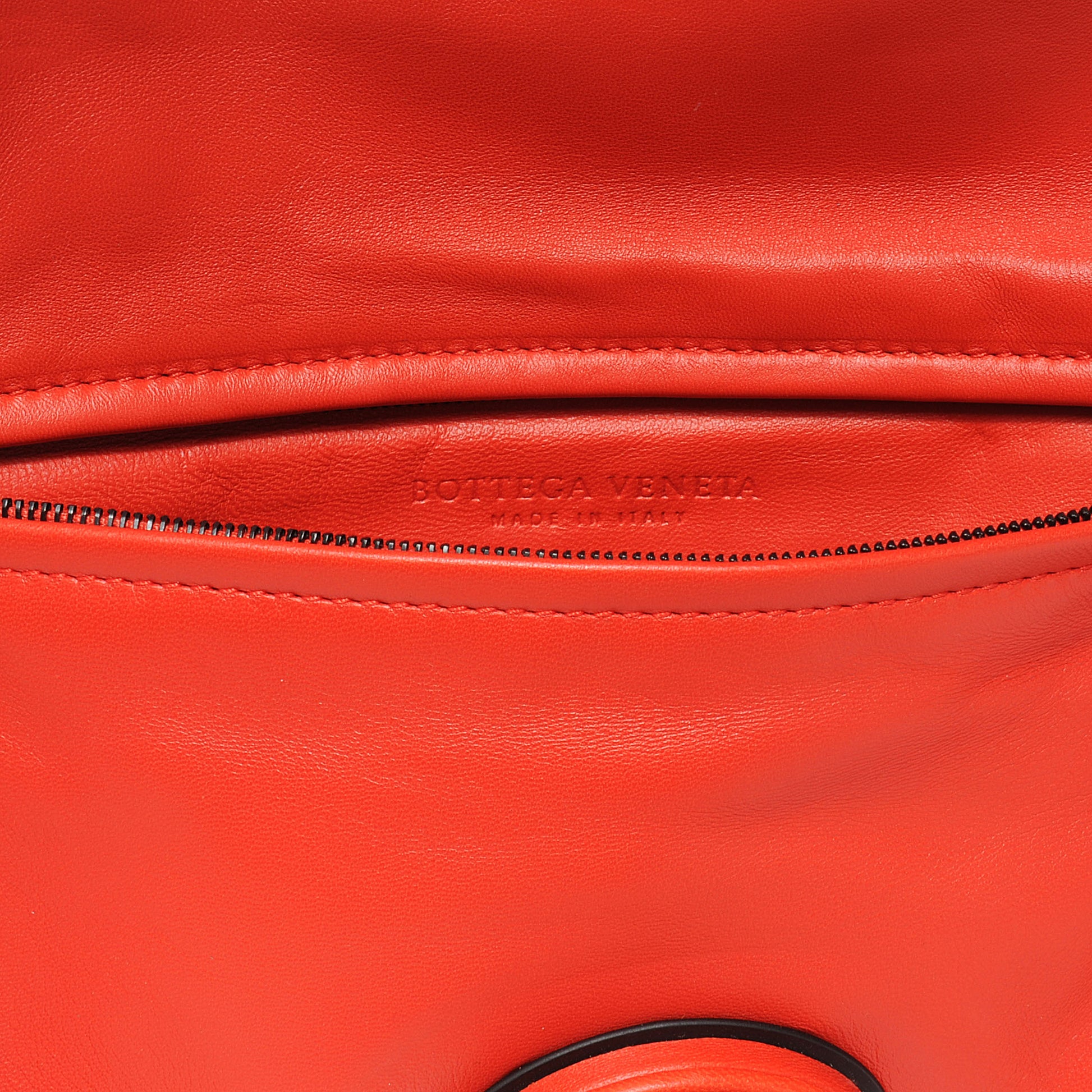 Bottega Veneta Snakeskin Intrecciato Turnlock Clutch Fire Red 6 of 8