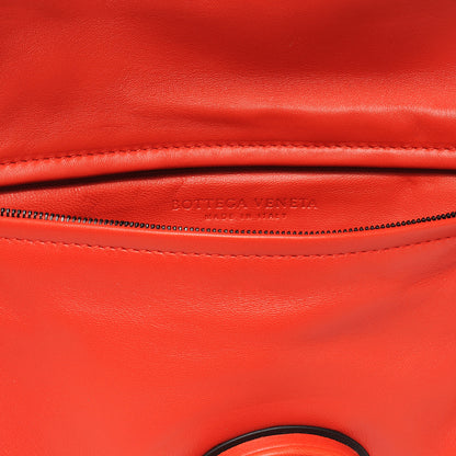 Bottega Veneta Snakeskin Intrecciato Turnlock Clutch Fire Red 6 of 8