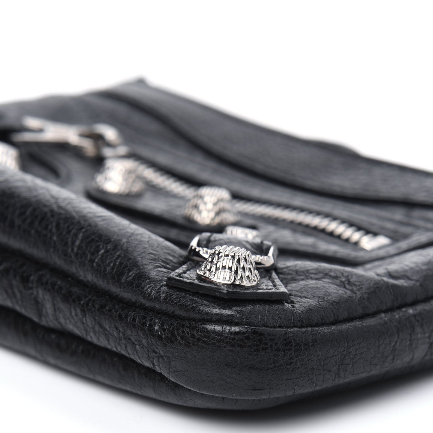 Agneau Giant 12 Silver Hardware M Porte-Monnaie Coin Purse Black
