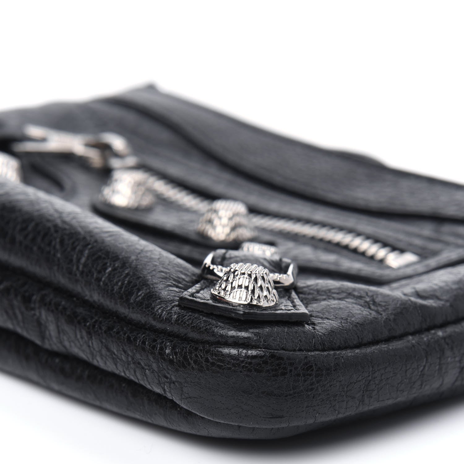 Balenciaga Agneau Giant 12 Silver Hardware M Porte-Monnaie Coin Purse Black 9 of 12