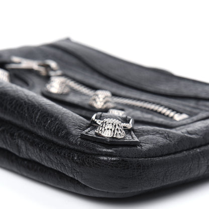 Balenciaga Agneau Giant 12 Silver Hardware M Porte-Monnaie Coin Purse Black 9 of 12