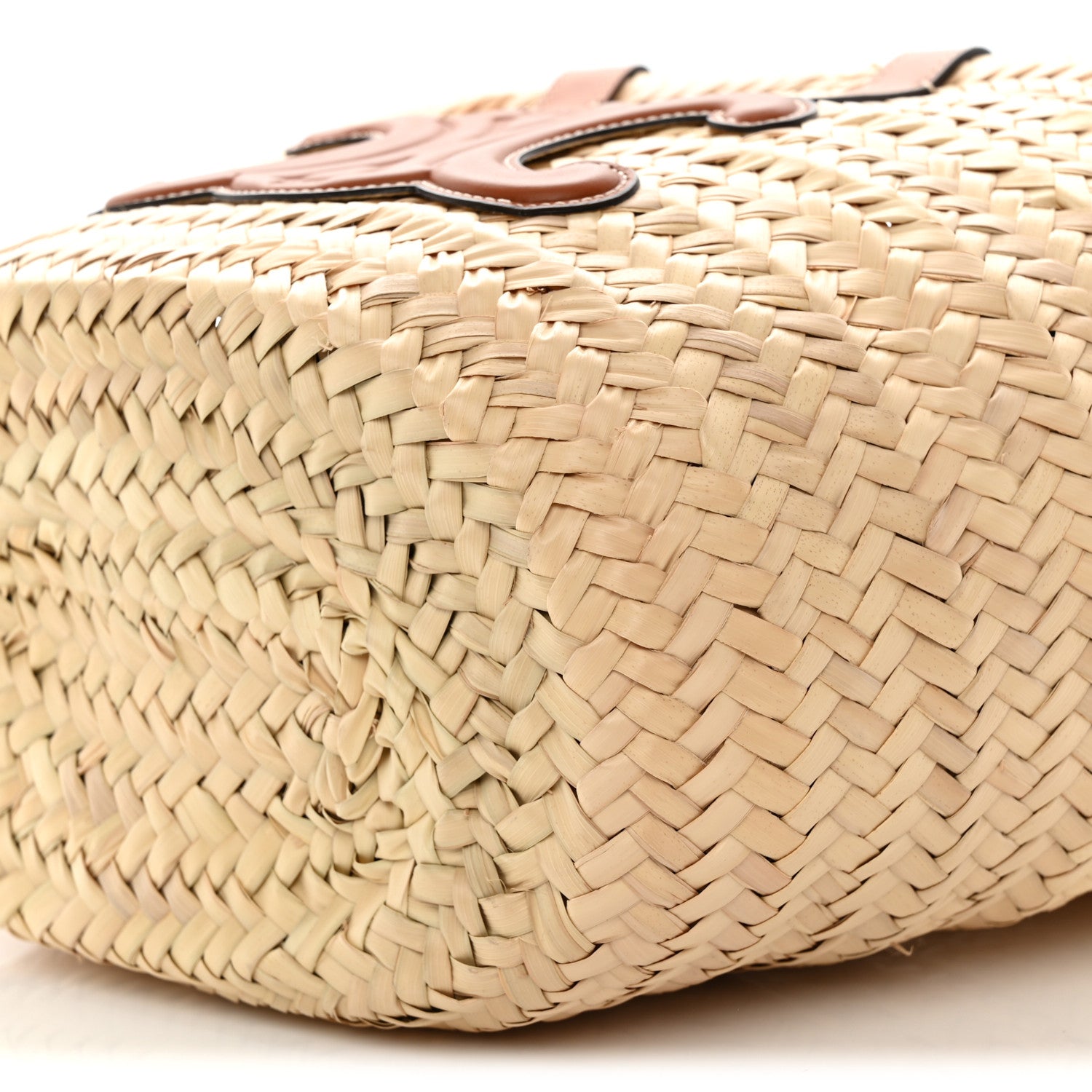 Celine Raffia Calfskin Triomphe Teen Panier Tan 9 of 9