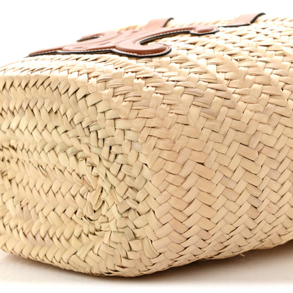 Celine Raffia Calfskin Triomphe Teen Panier Tan 9 of 9