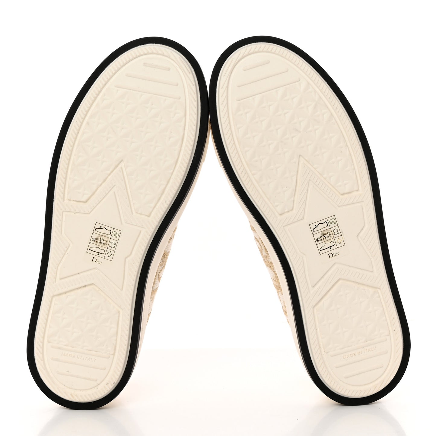 Canvas Oblique Walk'N'Dior Low Top Sneakers 35 Beige Gold