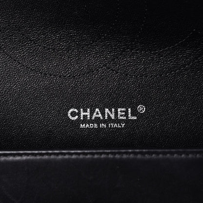 Chanel Lambskin Chevron Quilted Jumbo Double Flap Black 7 of 9