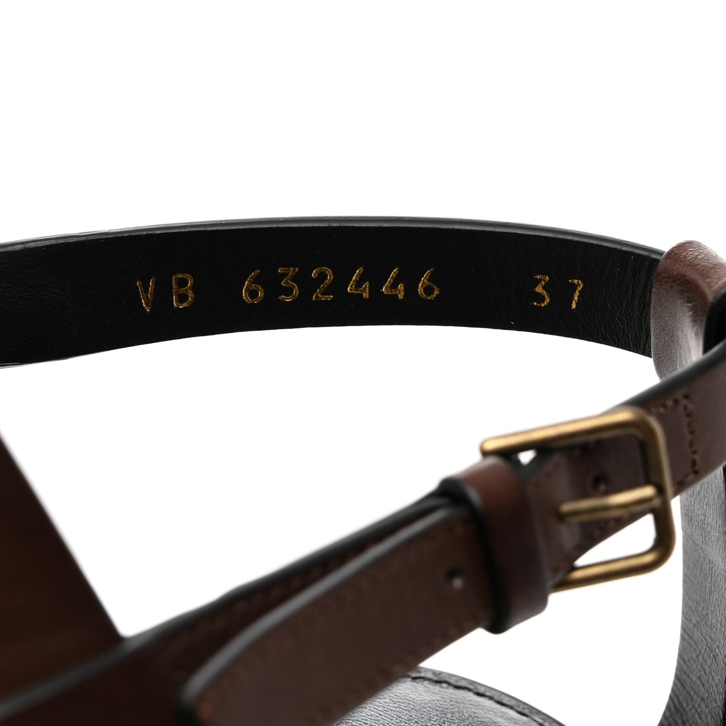 Calfskin Cassandra Monogram Sandals 37 Brown