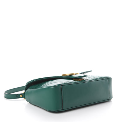 Gucci Calfskin Matelasse Small GG Marmont Shoulder Bag Emerald Green 3 of 8
