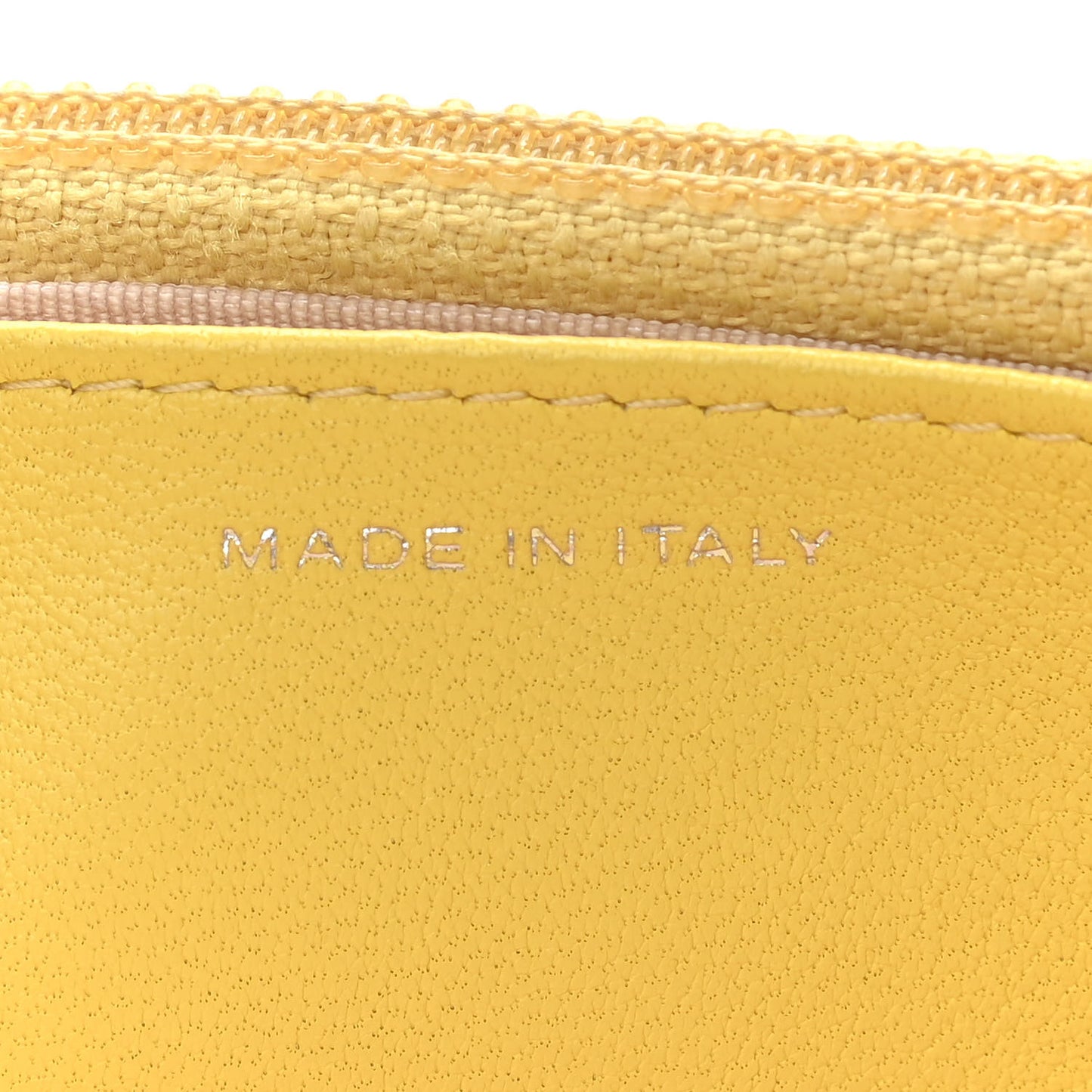 Lambskin Chevron Quilted Wallet On Chain WOC Yellow