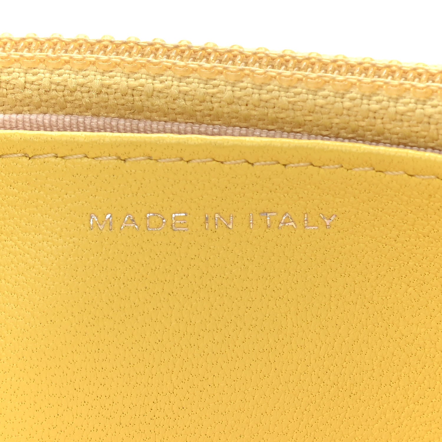 Chanel Lambskin Chevron Quilted Wallet On Chain WOC Yellow 6 of 11