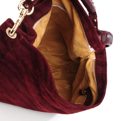 Jimmy Choo Zebra Printed Suede Large Sky Hobo Bordeaux 5 of 6