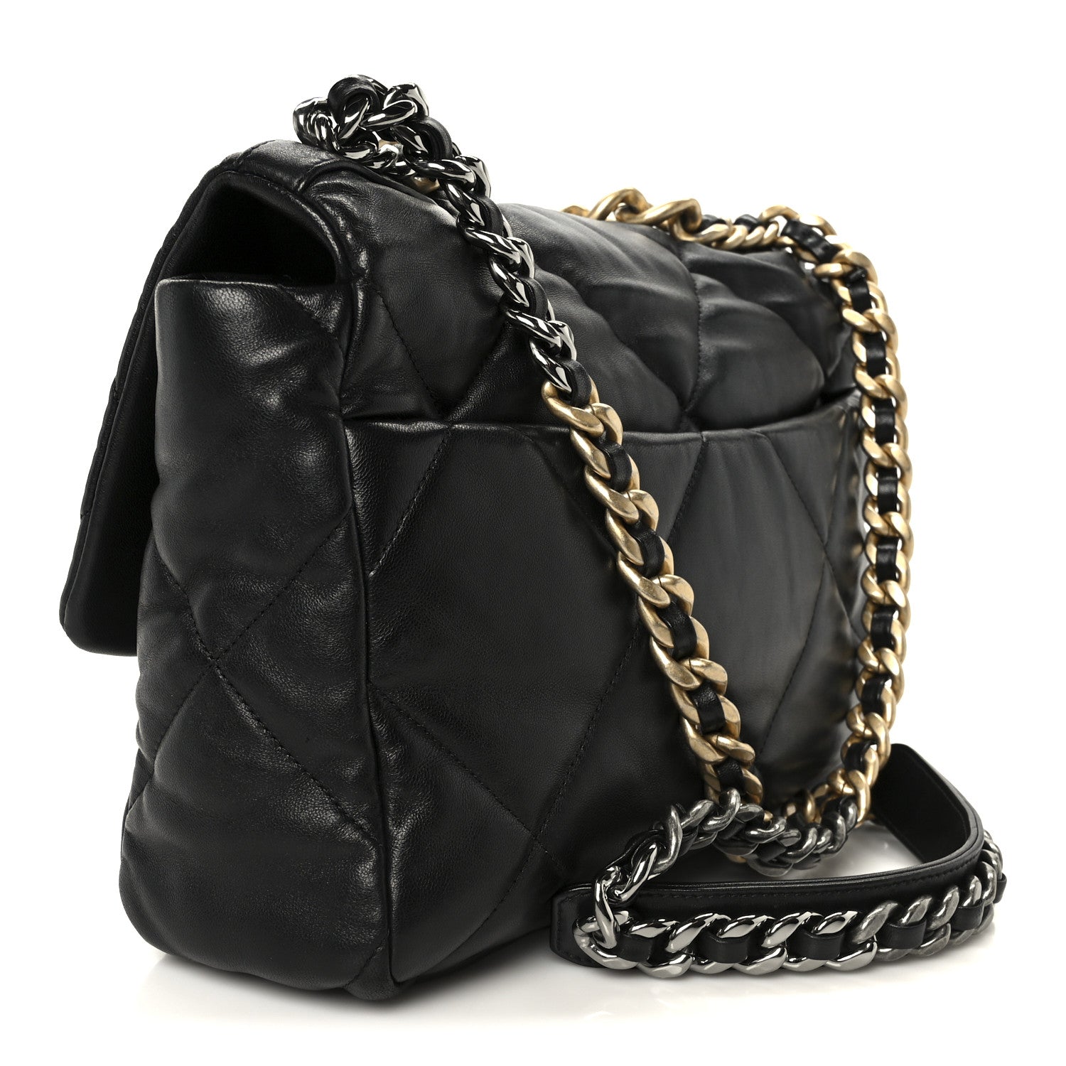 Chanel Lambskin Quilted Large Chanel 19 Flap Black 3 of 11