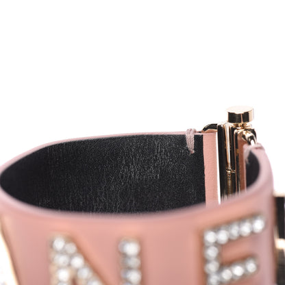 Chanel Calfskin Crystal Logo Cuff M Pink 7 of 7