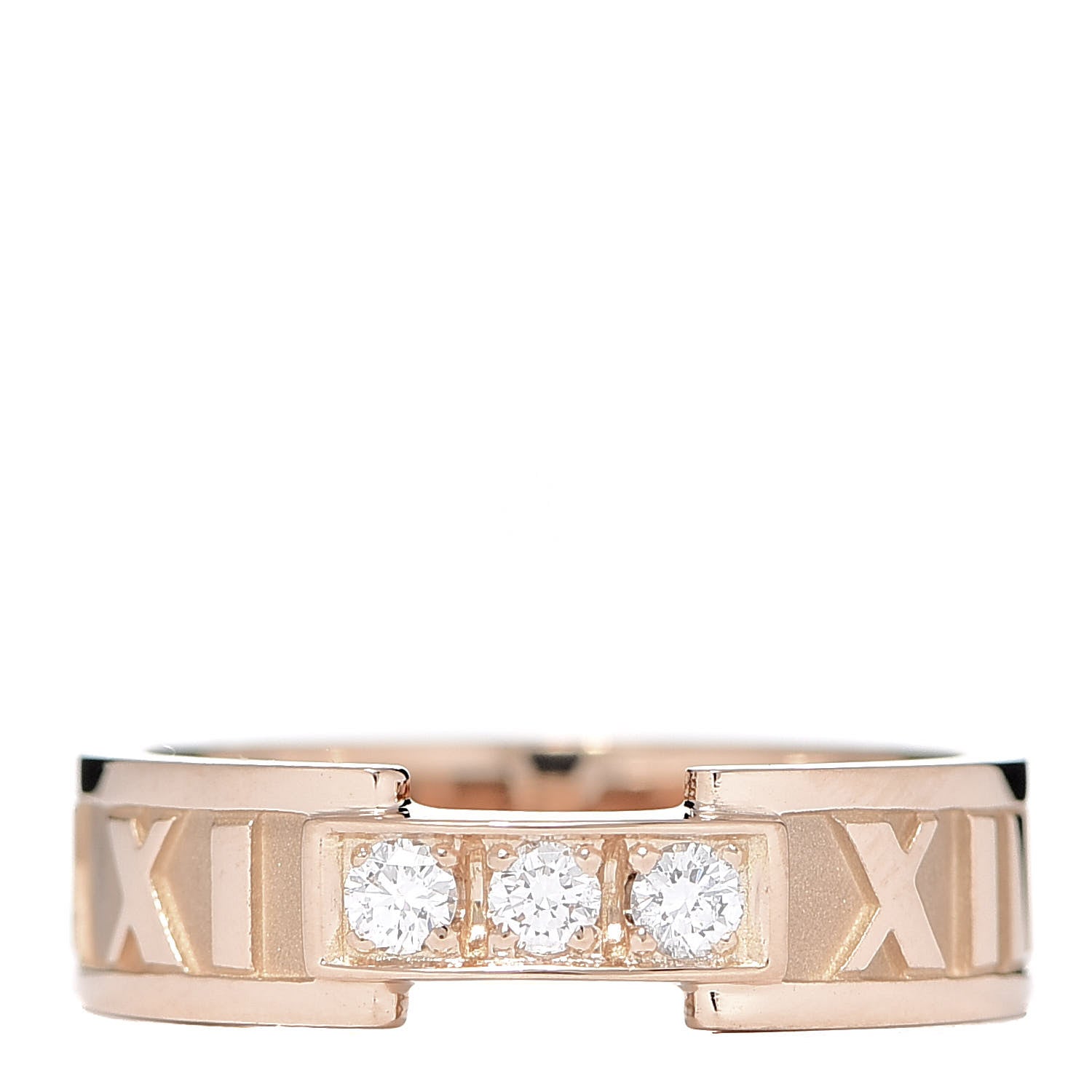 Tiffany 18K Rose Gold Diamond Atlas Ring 53 6.5 1 of 5